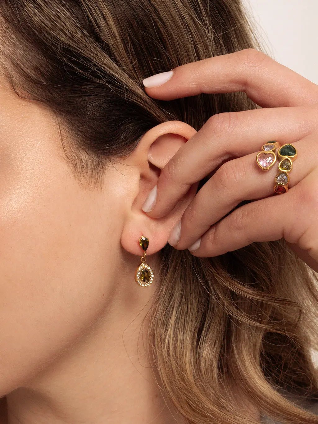 Olive Romantische Teardrop Ohrringe Gold - Dorose | Wasserfester Schmuck, 18K vergoldet