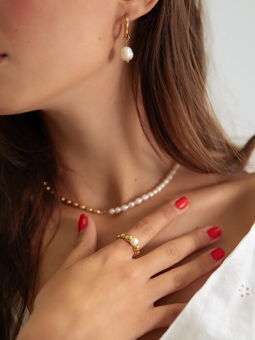 One Pearl Ring Gold - Dorose | Wasserfester Schmuck, 18K vergoldet