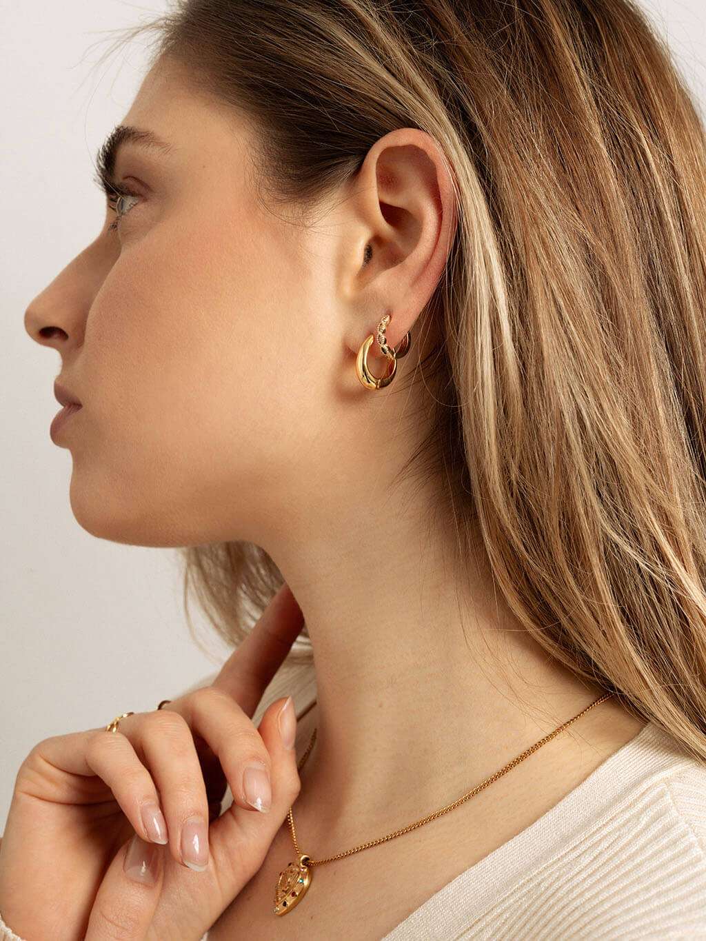 Oval Creolen Ohrringe Gold - Dorose | Wasserfester Schmuck, 18K vergoldet