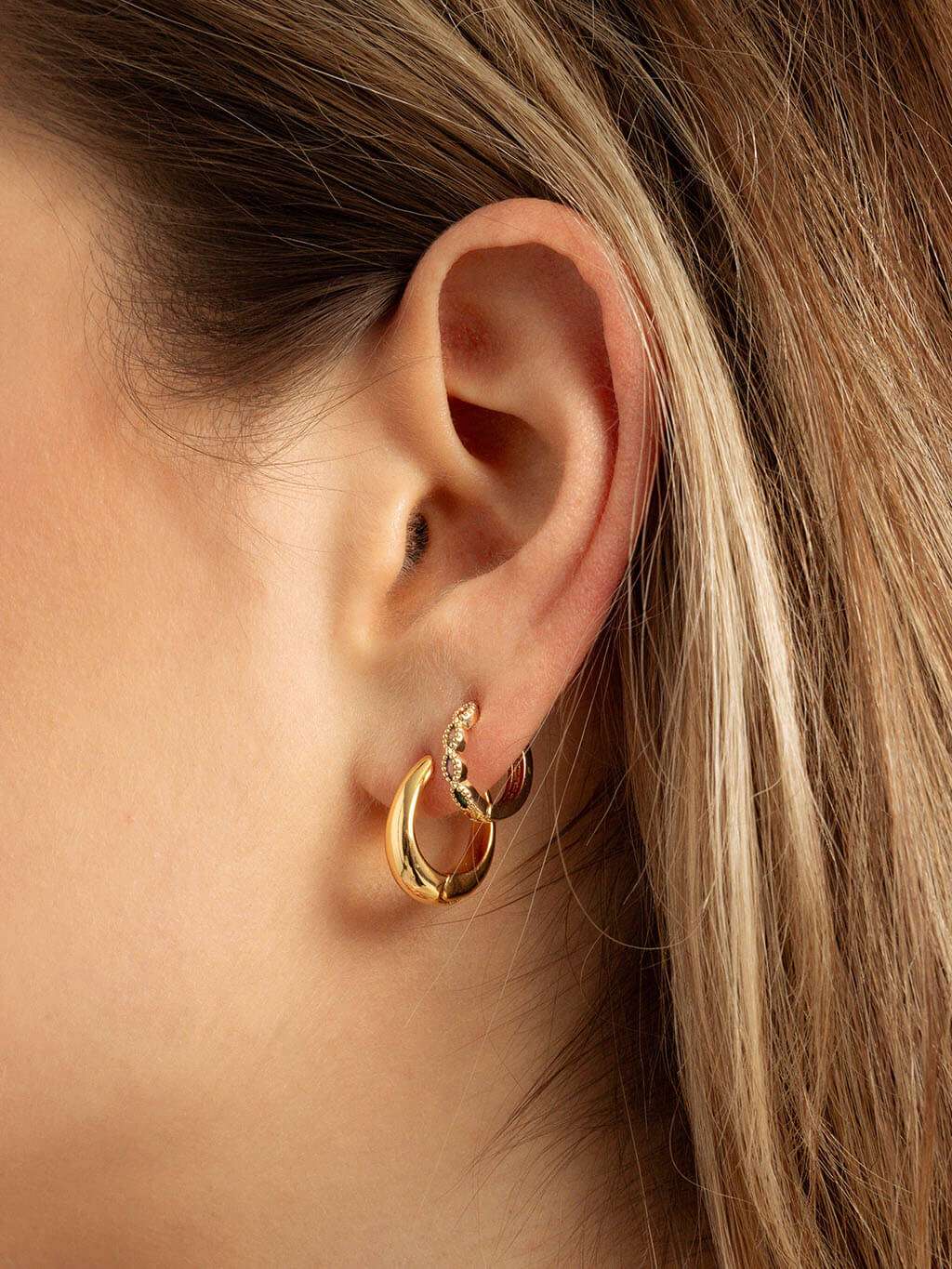 Oval Creolen Ohrringe Gold - Dorose | Wasserfester Schmuck, 18K vergoldet