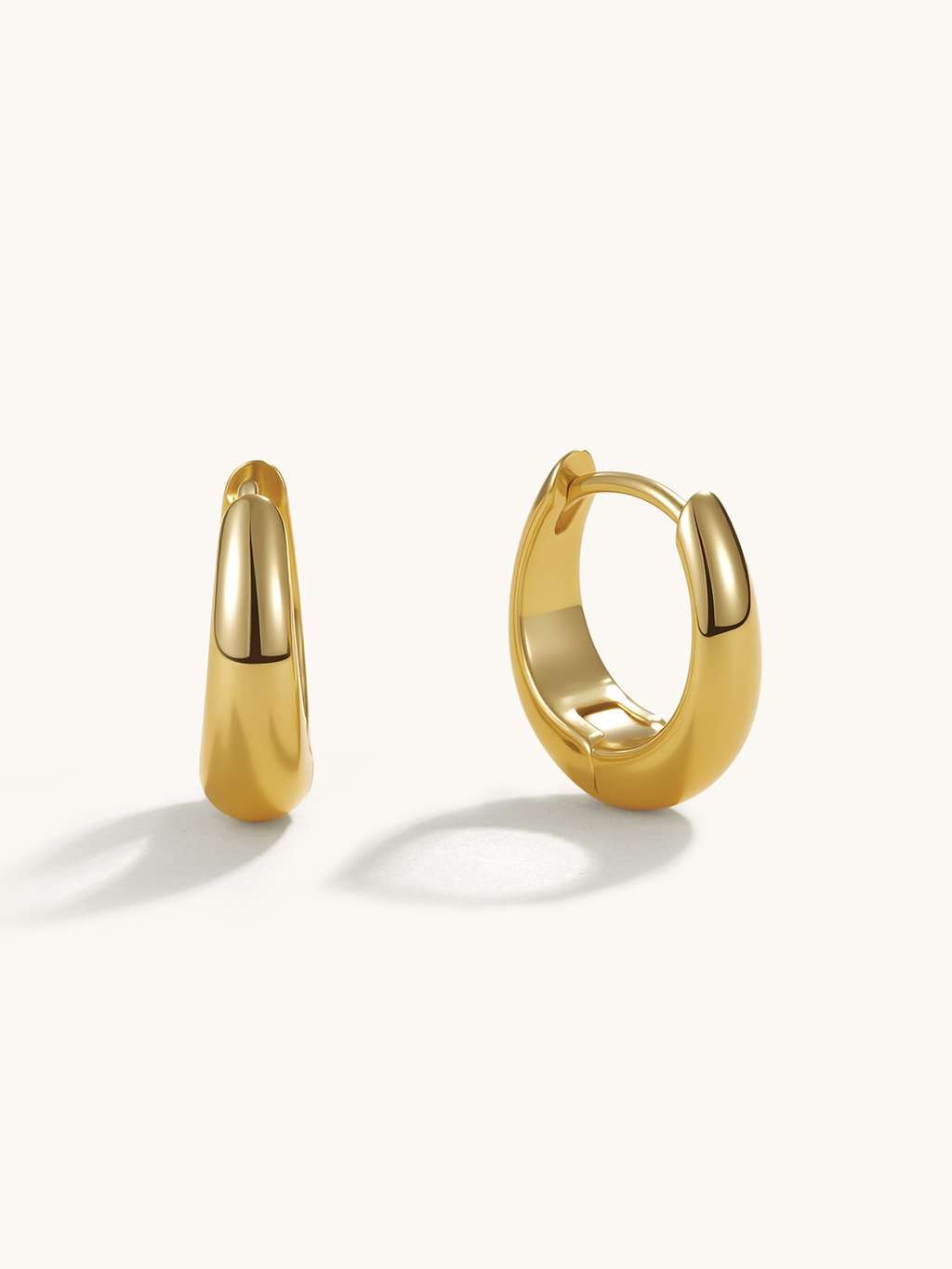 Oval Creolen Ohrringe Gold - Dorose | Wasserfester Schmuck, 18K vergoldet