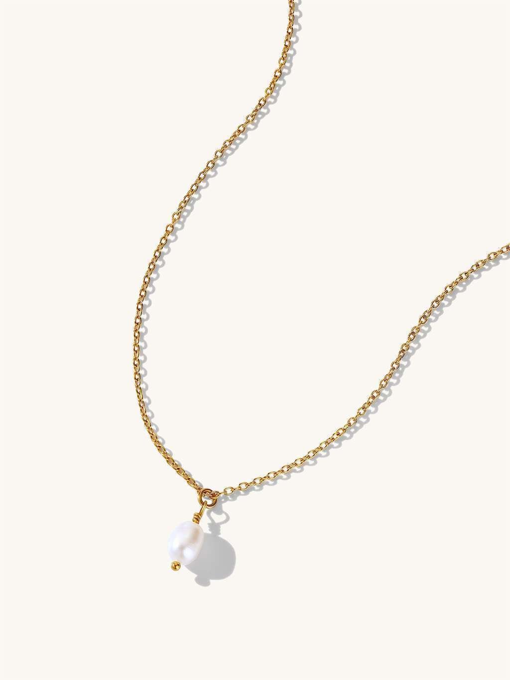 Pearl Drop Halskette Gold - Dorose | Wasserfester Schmuck, 18K vergoldet
