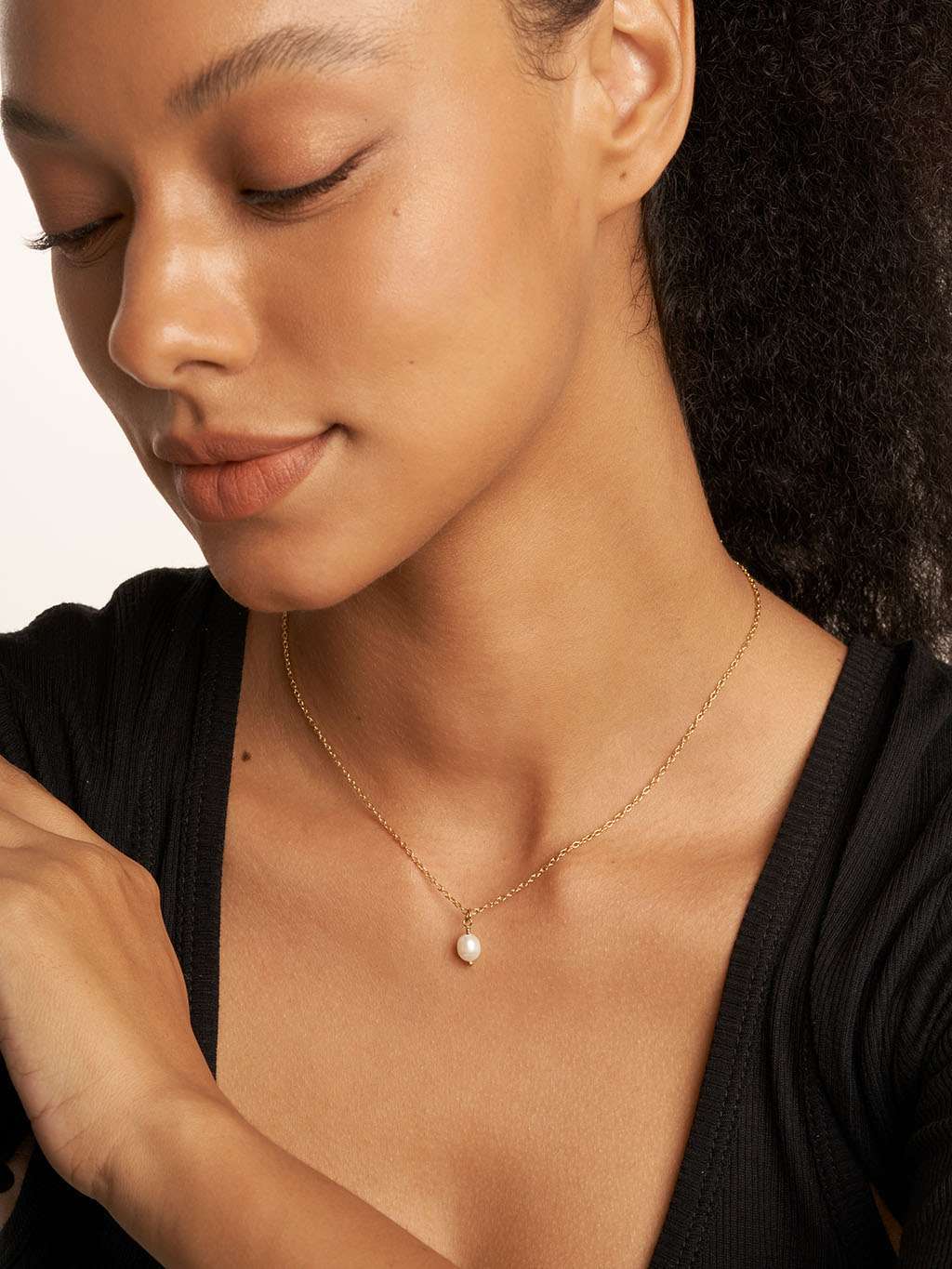 Pearl Drop Halskette Gold - Dorose | Wasserfester Schmuck, 18K vergoldet