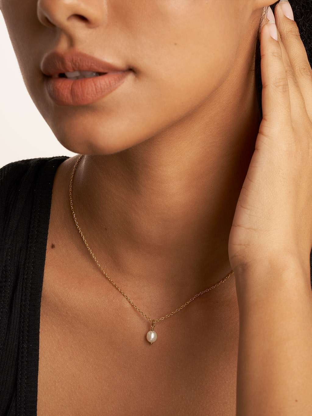 Pearl Drop Halskette Gold - Dorose | Wasserfester Schmuck, 18K vergoldet