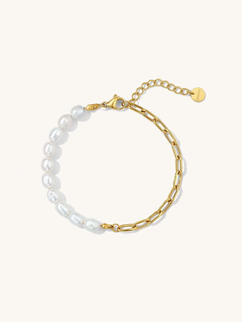 Pearl Glieder Armband Gold - Dorose | Wasserfester Schmuck, 18K vergoldet