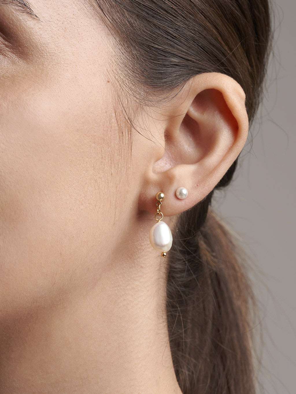 Pearl Ohrringe Gold 6mm (New) - Dorose | Wasserfester Schmuck, 18K vergoldet