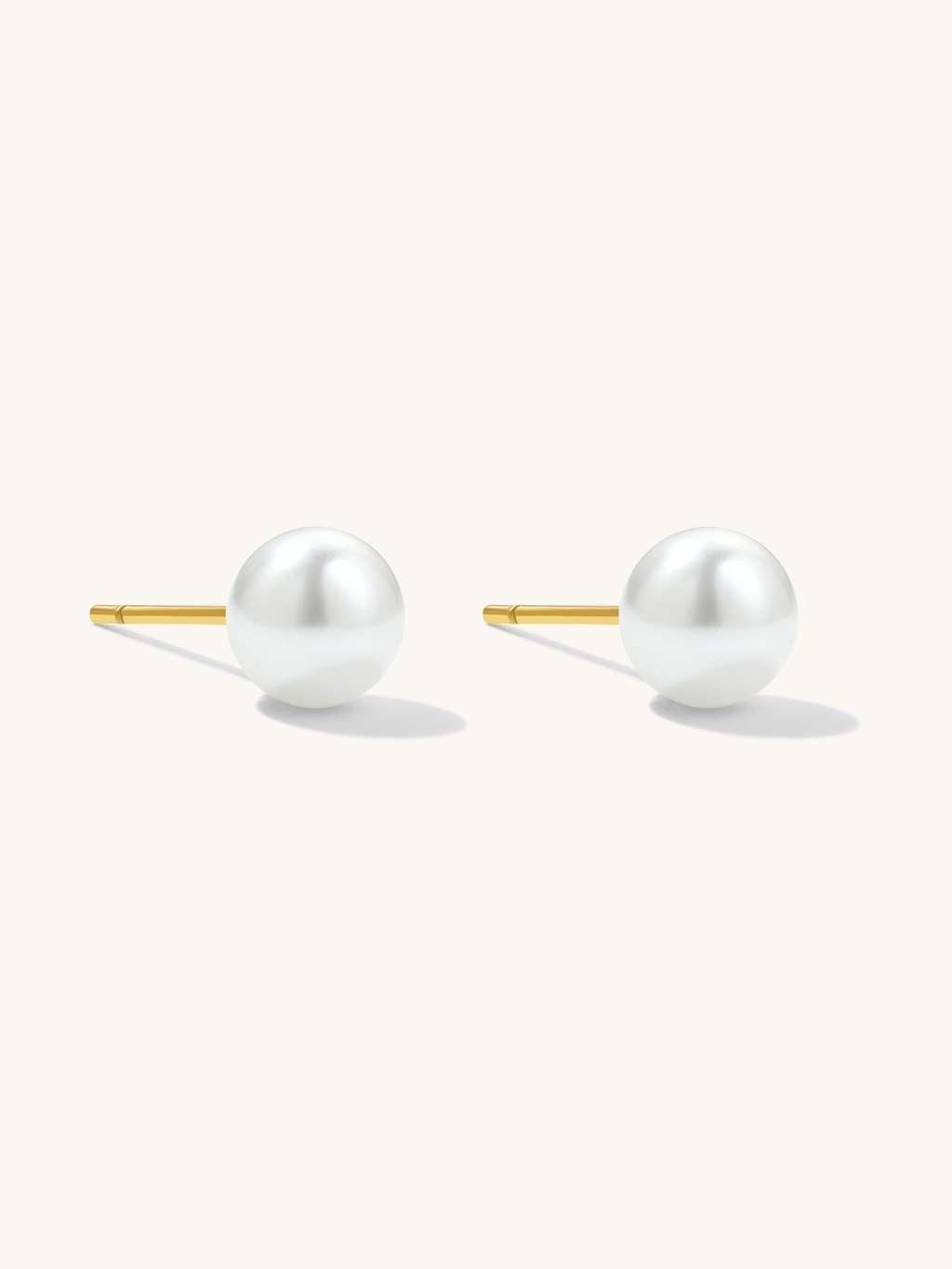 Pearl Ohrringe Gold 6mm (New) - Dorose | Wasserfester Schmuck, 18K vergoldet