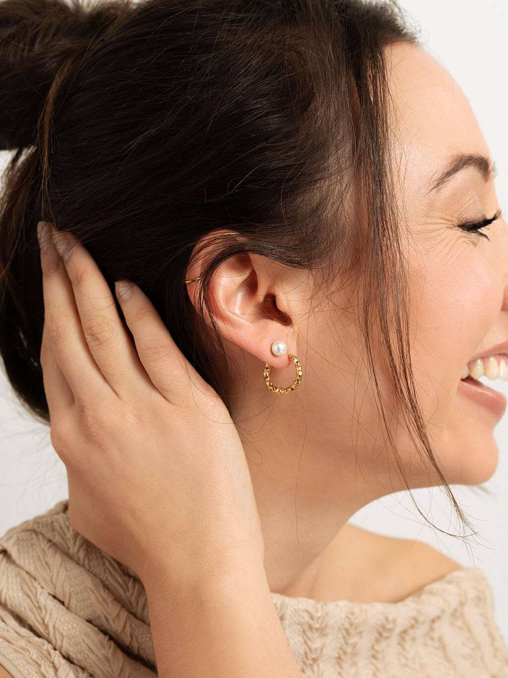 Pearl Ohrringe Gold 6mm (New) - Dorose | Wasserfester Schmuck, 18K vergoldet