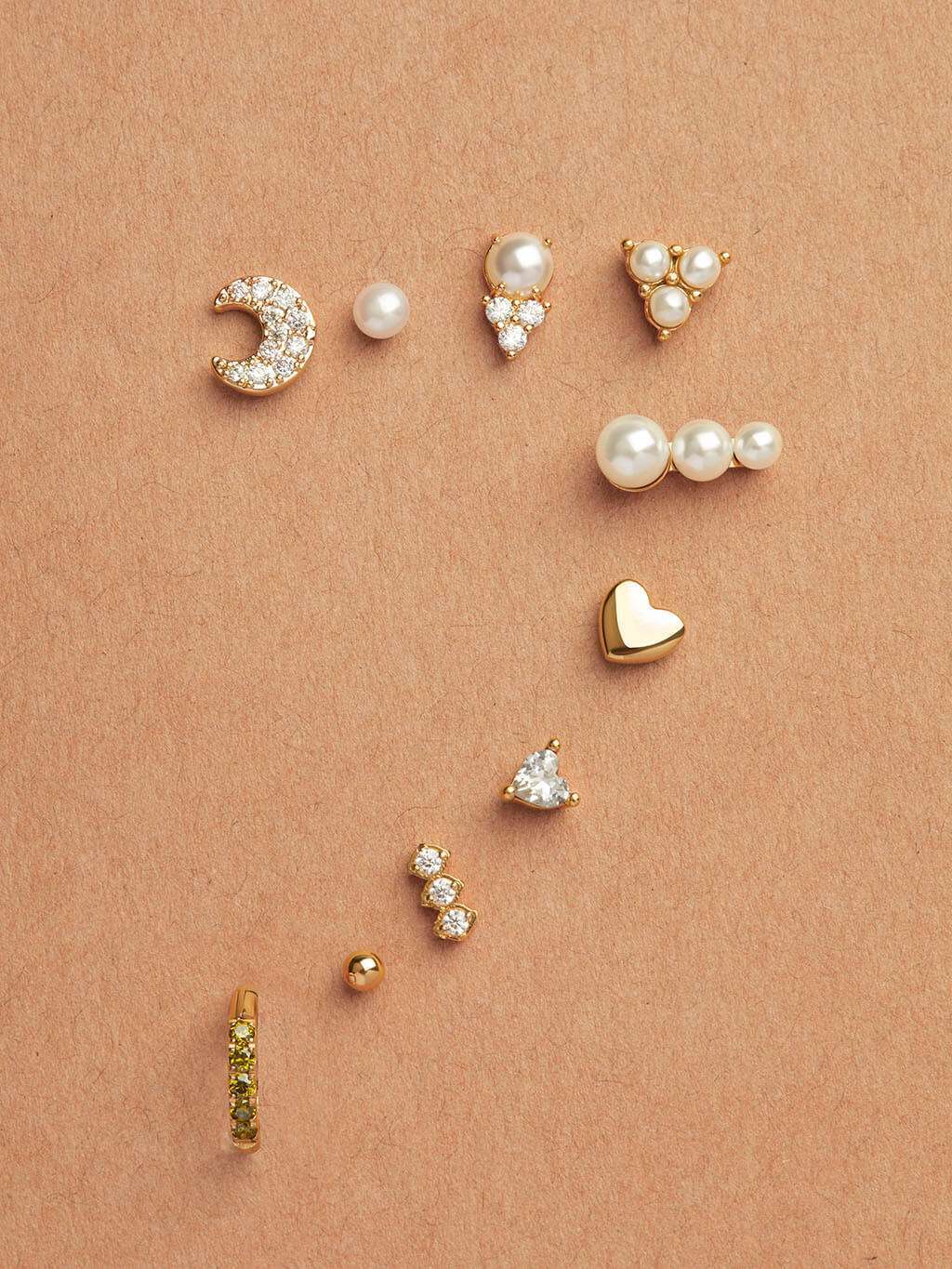 Pearl Ohrringe mit Zirkonia Gold - Dorose | Wasserfester Schmuck, 18K vergoldet