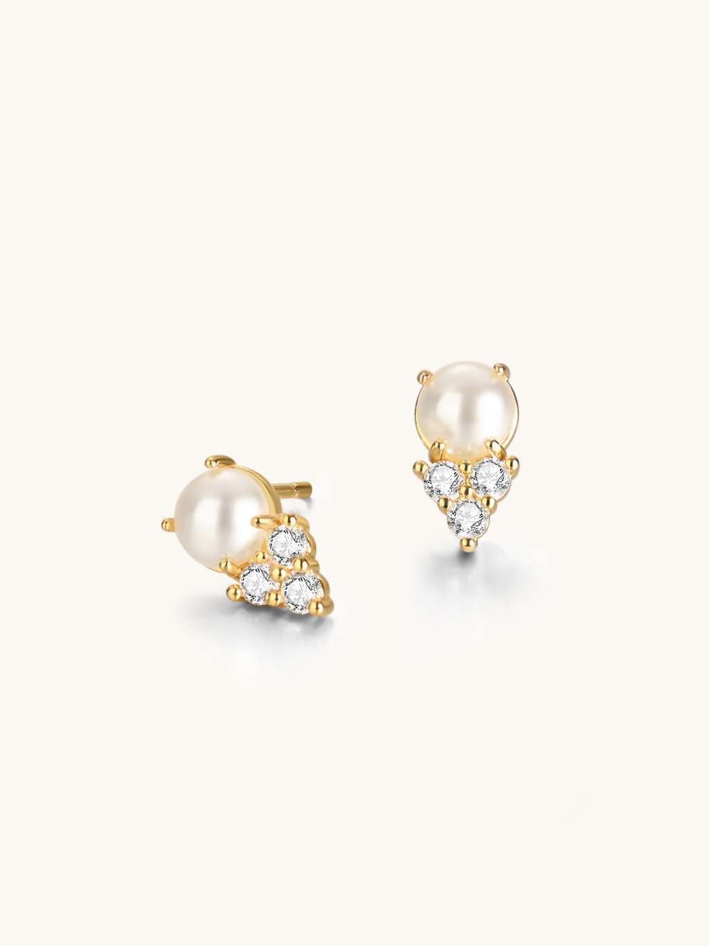 Pearl Ohrringe mit Zirkonia Gold - Dorose | Wasserfester Schmuck, 18K vergoldet