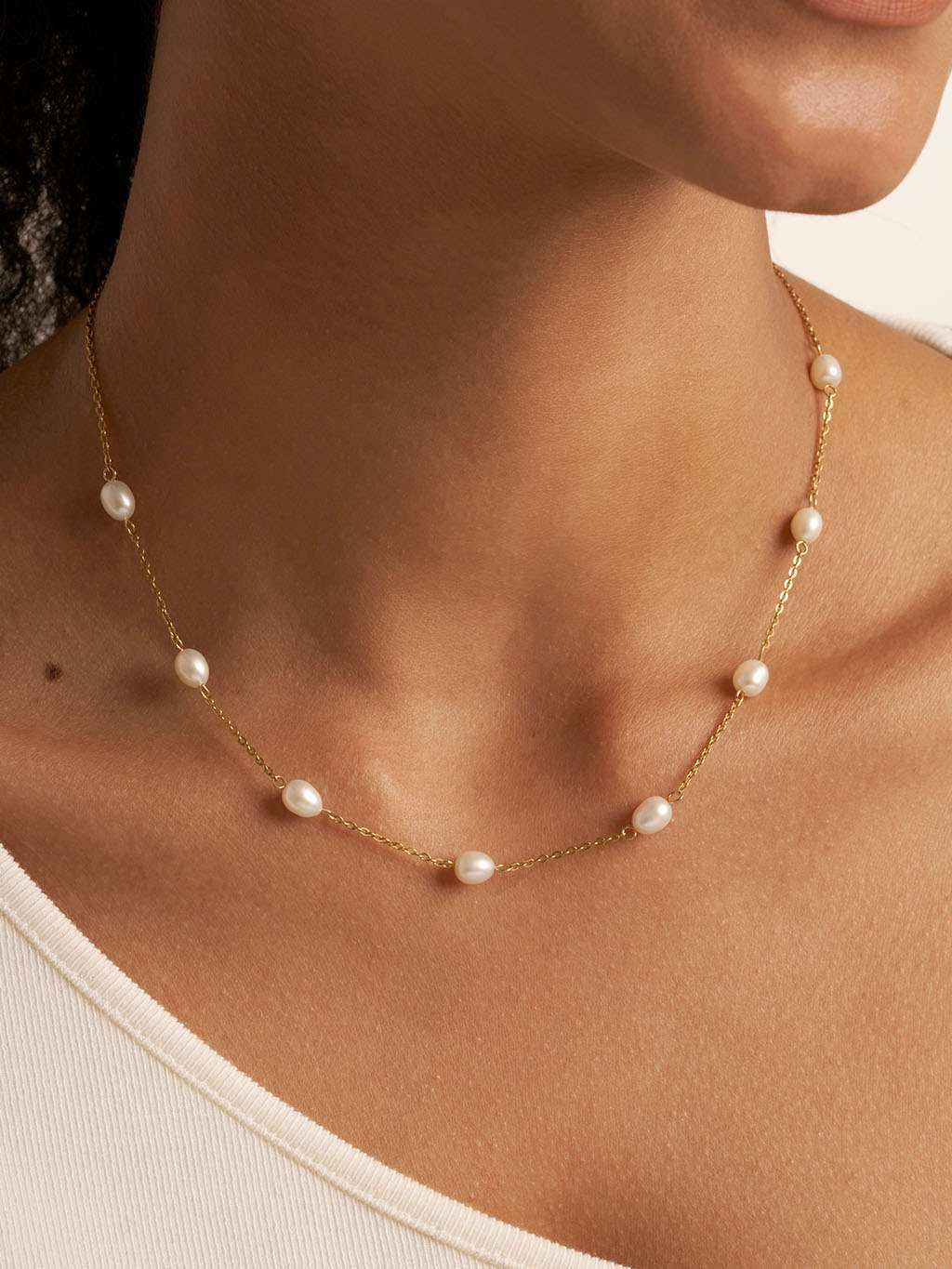 Pearl Satellite Halskette Gold - Dorose | Wasserfester Schmuck, 18K vergoldet