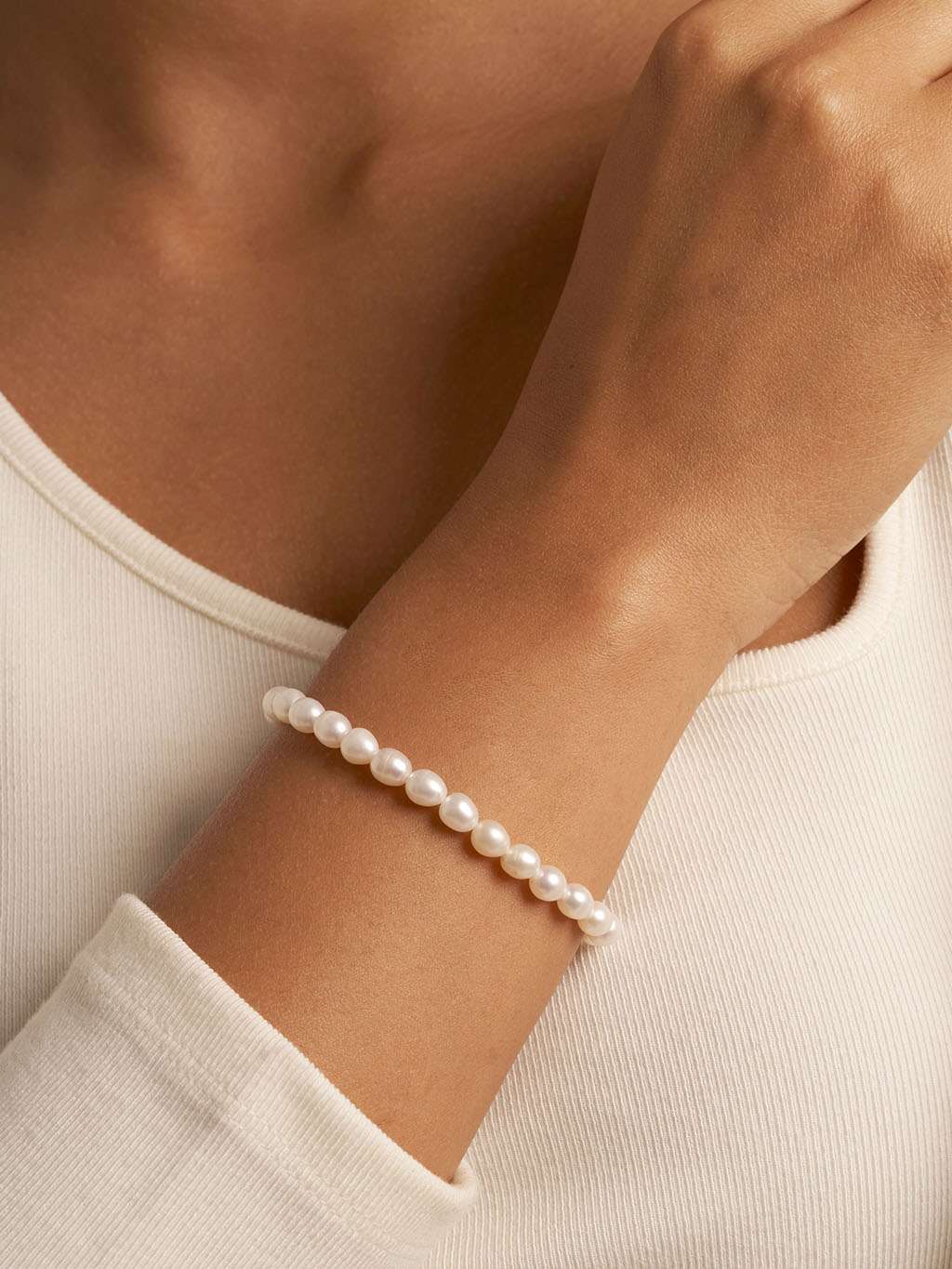 Perlen Glieder Kette & Classic Armband Schmuck Set - Dorose | Wasserfester Schmuck, 18K vergoldet