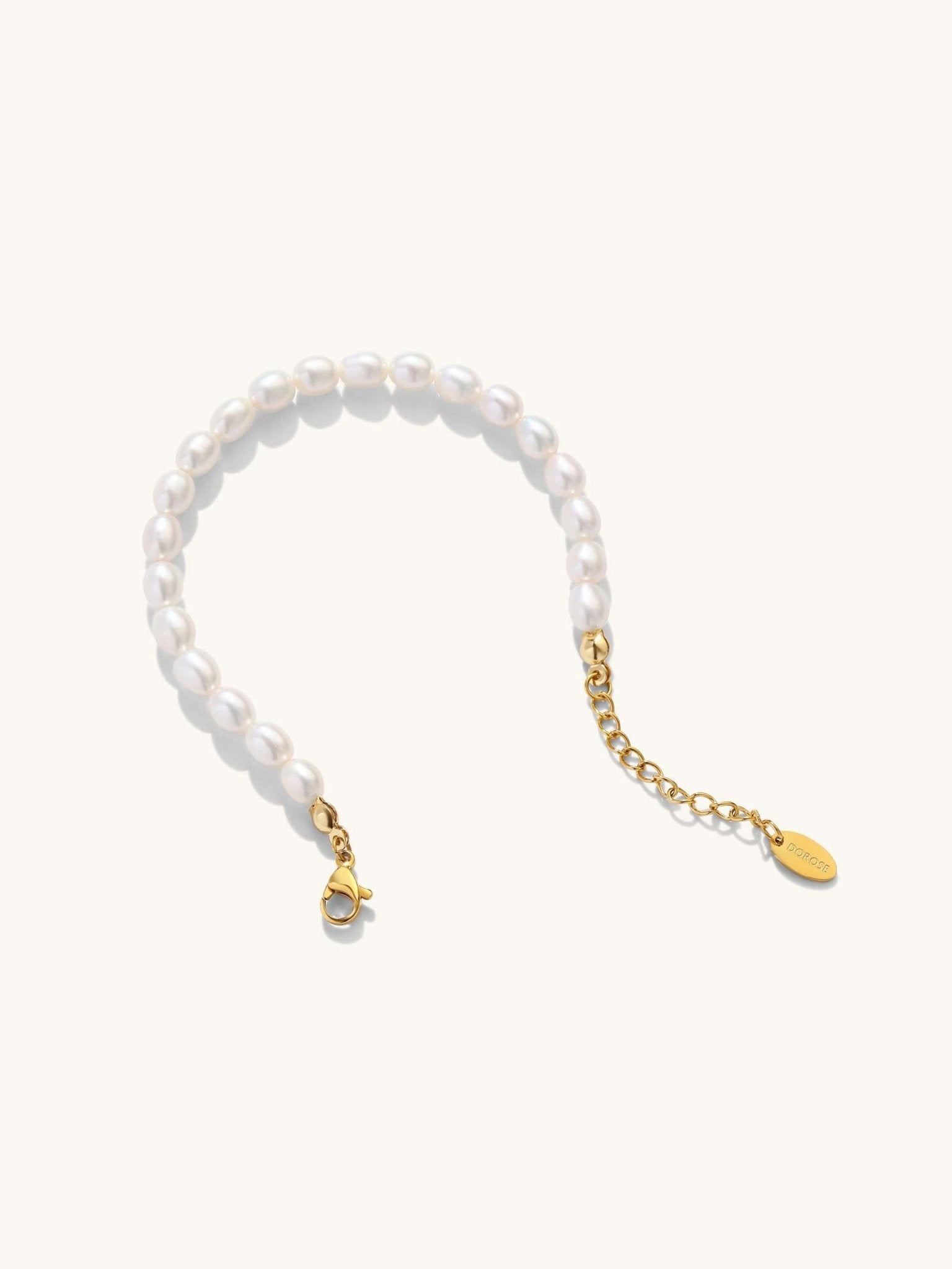 Perlen Glieder Kette & Classic Armband Schmuck Set - Dorose | Wasserfester Schmuck, 18K vergoldet