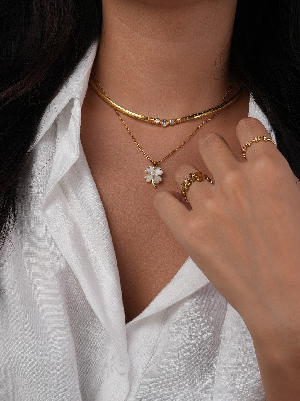 Petite Four Leaf Clover Kette Gold - Dorose | Wasserresistent, kein Verfärben
