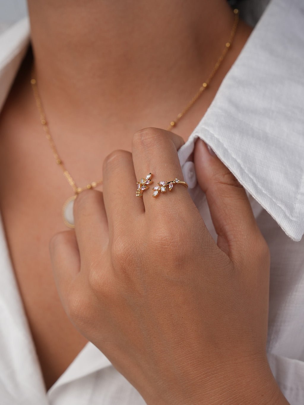 Pink Blossom Ring Gold - Dorose | Wasserresistent, kein Verfärben