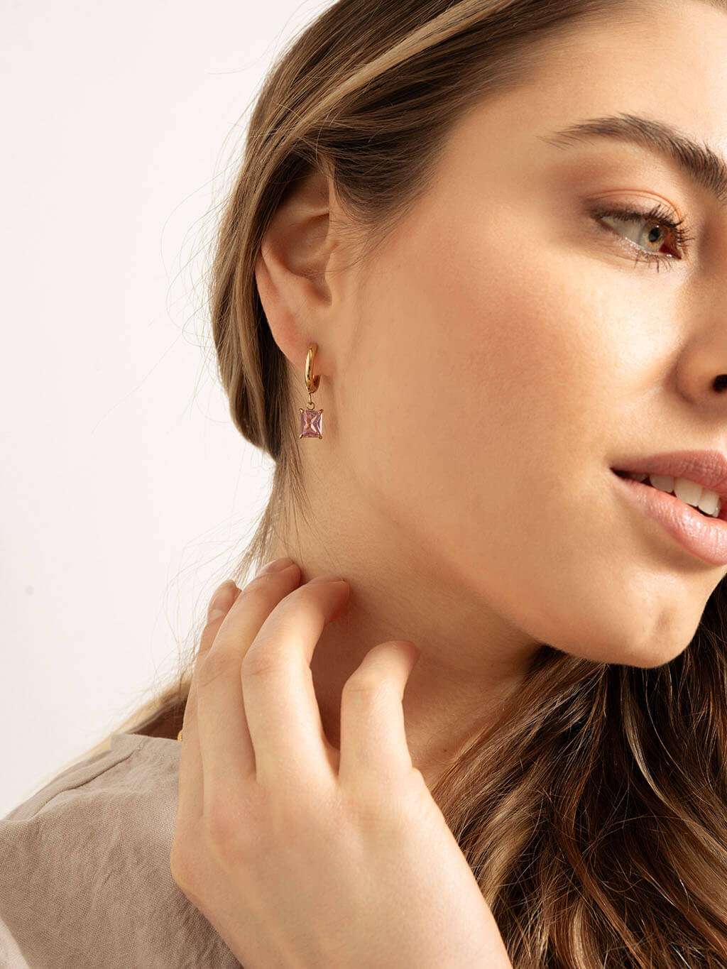 Pink Shine Bright Ohrringe Gold - Dorose | Wasserfester Schmuck, 18K vergoldet