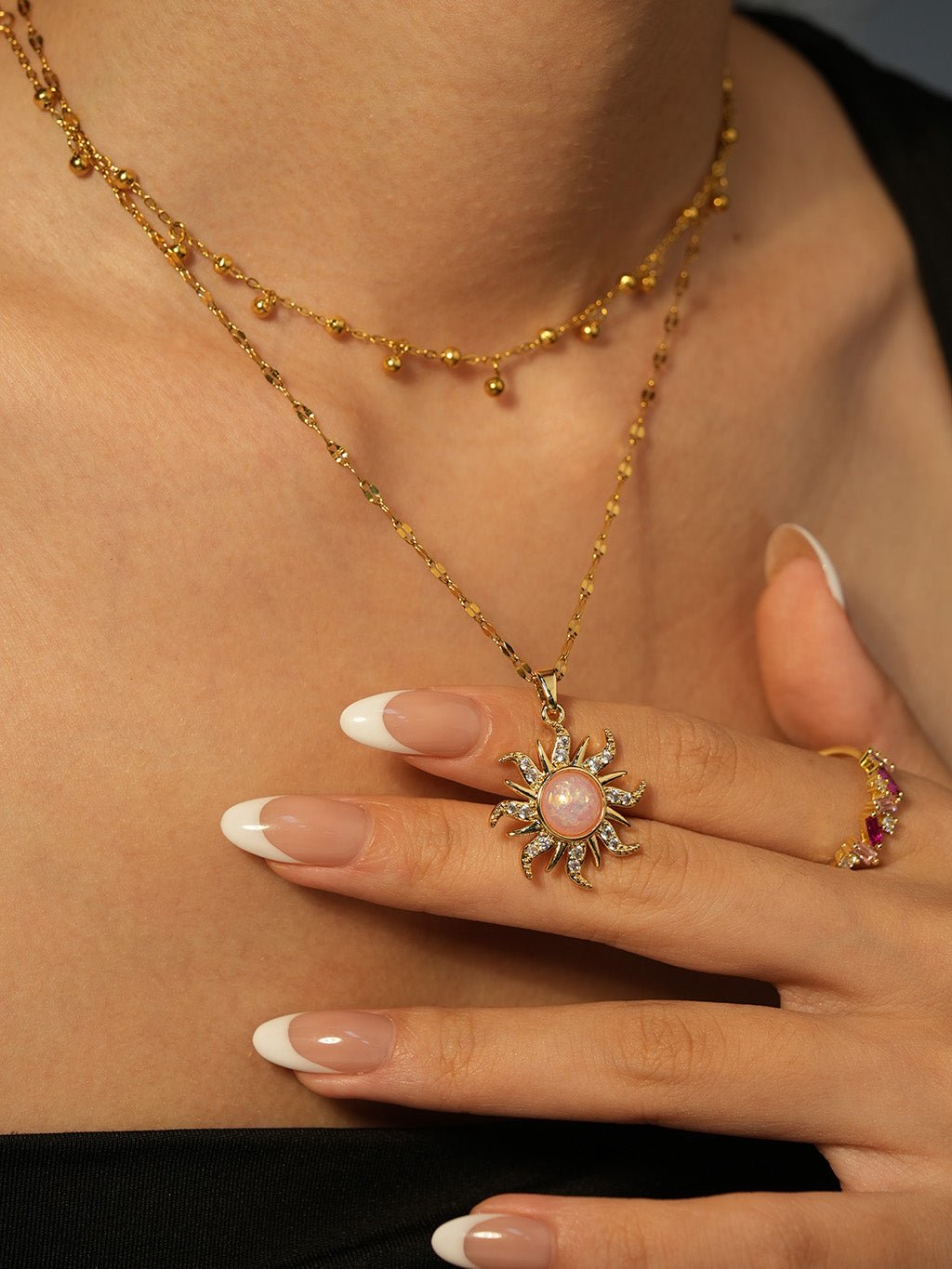 Pink Sun Kette Gold - Dorose | Wasserresistent, kein Verfärben