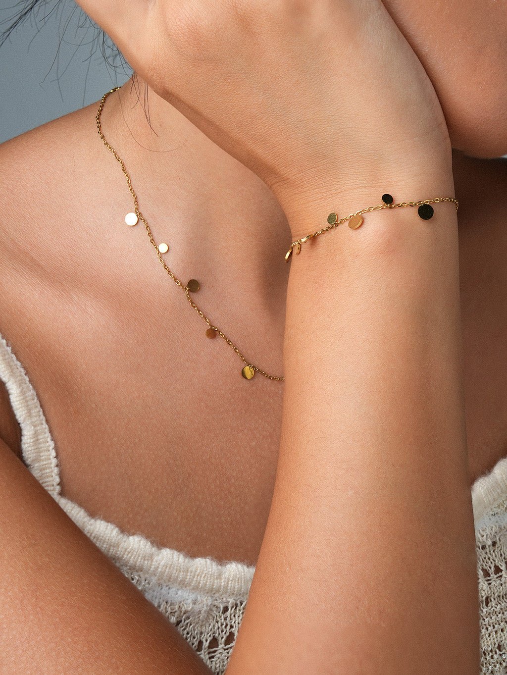 Plättchen Armband Gold Minimalistisch - Dorose | Wasserresistent, kein Verfärben