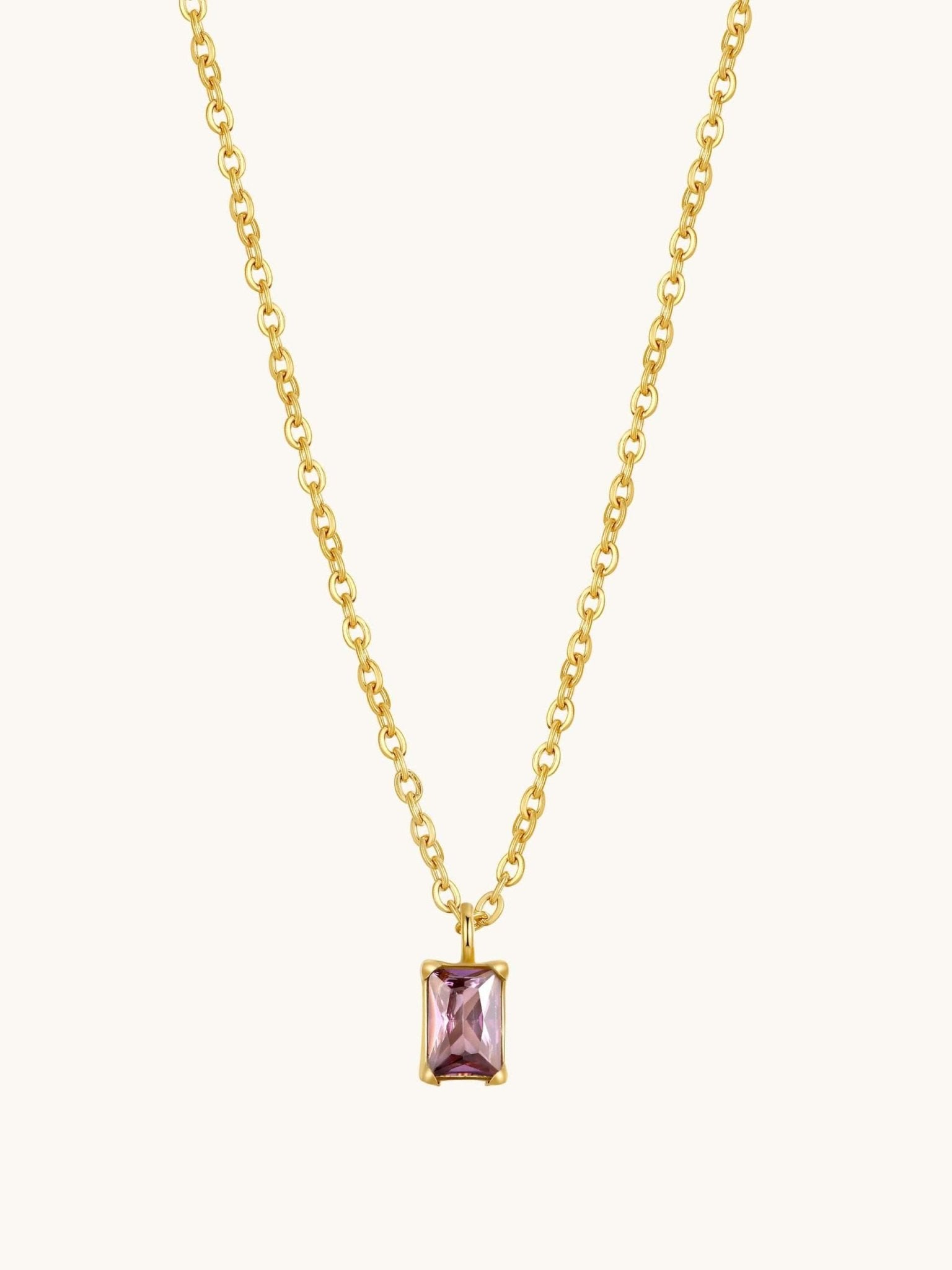 Pure Dream Kette & Ohrstecker Lila Schmuck Set - Dorose | Wasserfester Schmuck, 18K vergoldet