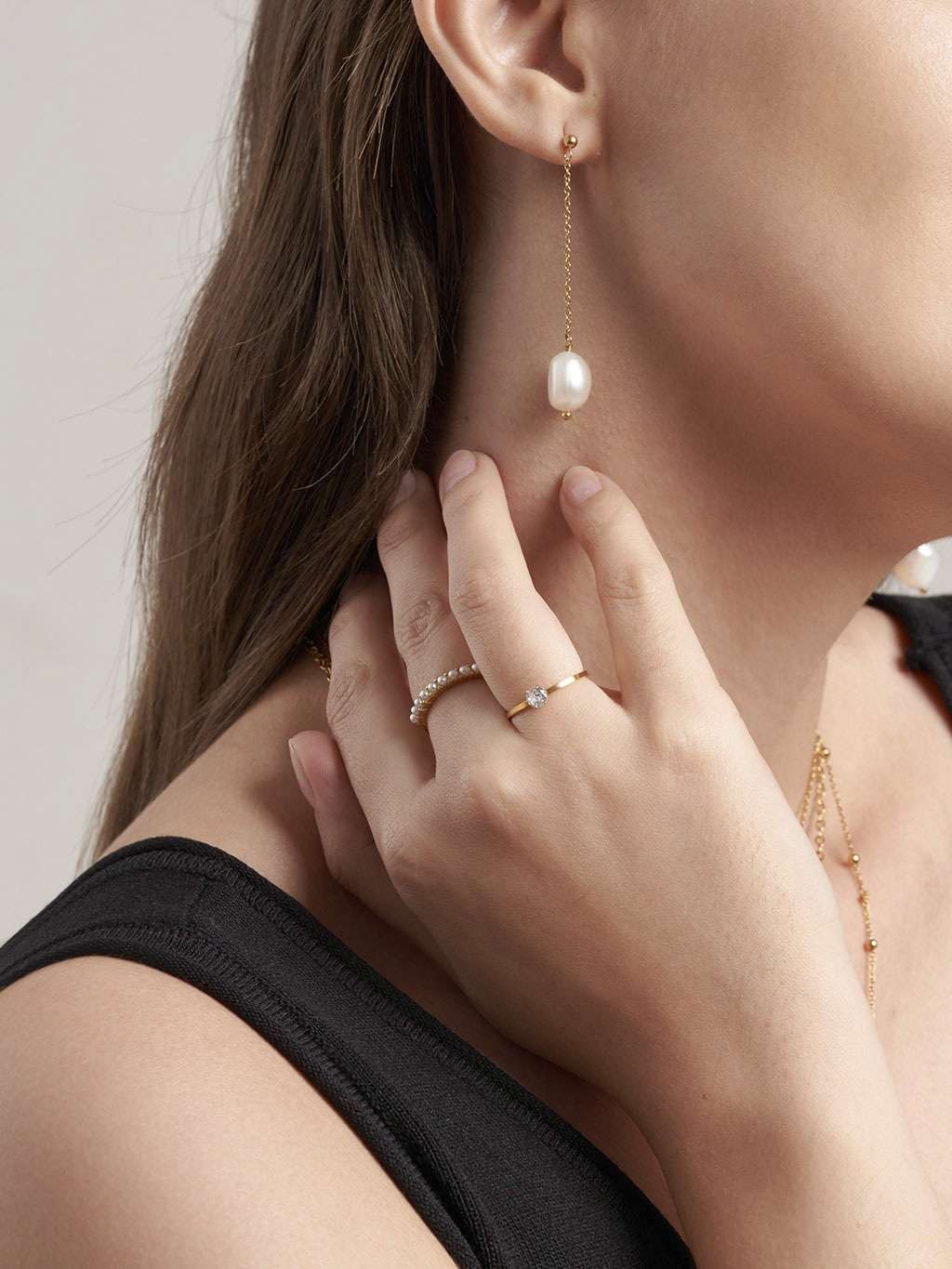 Pure Pearl Ohrringe Gold - Dorose | Wasserfester Schmuck, 18K vergoldet