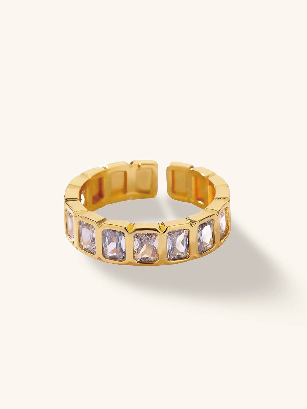 Quadrant - Zirkonia Ring Gold - Dorose | Wasserresistent, kein Verfärben