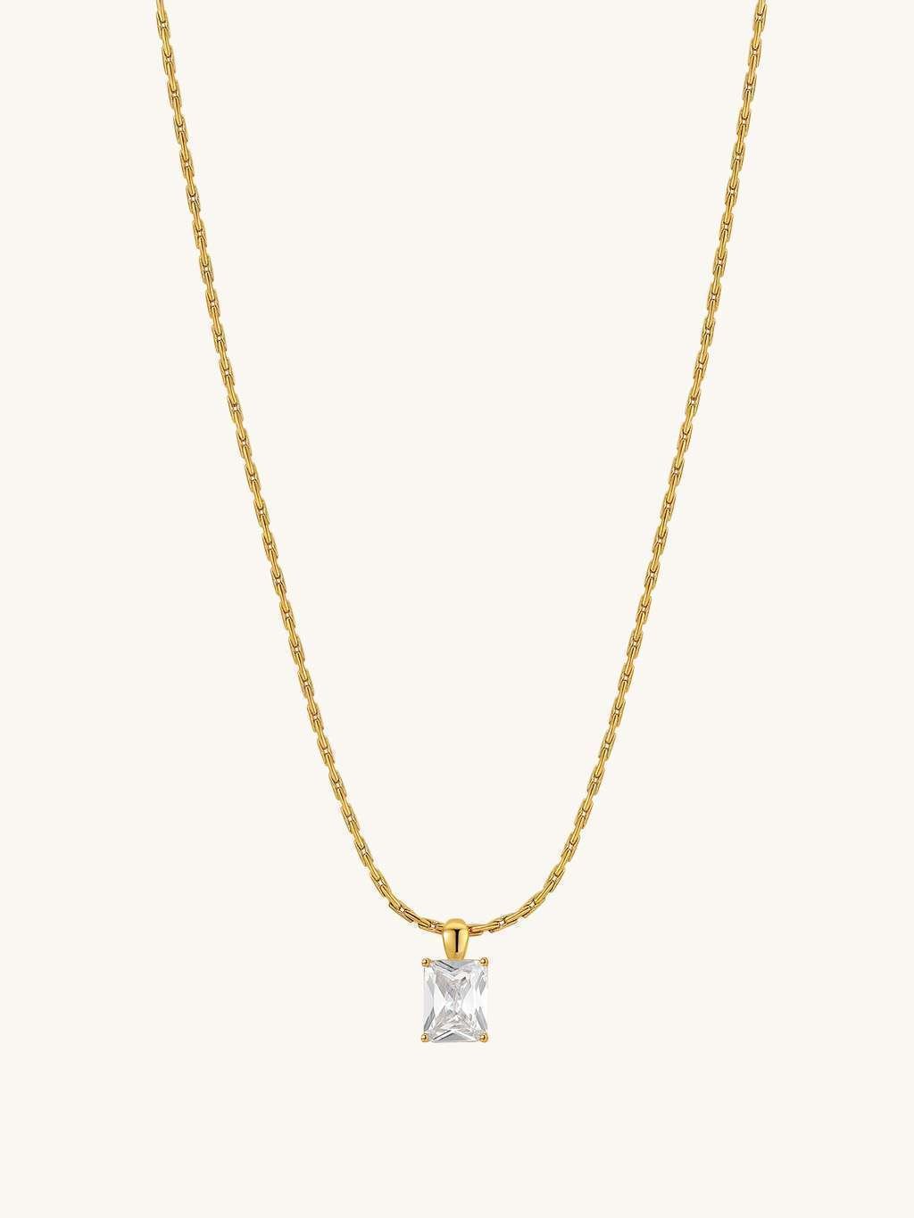 Radiant Stone Halskette Gold - Dorose | Wasserfester Schmuck, 18K vergoldet