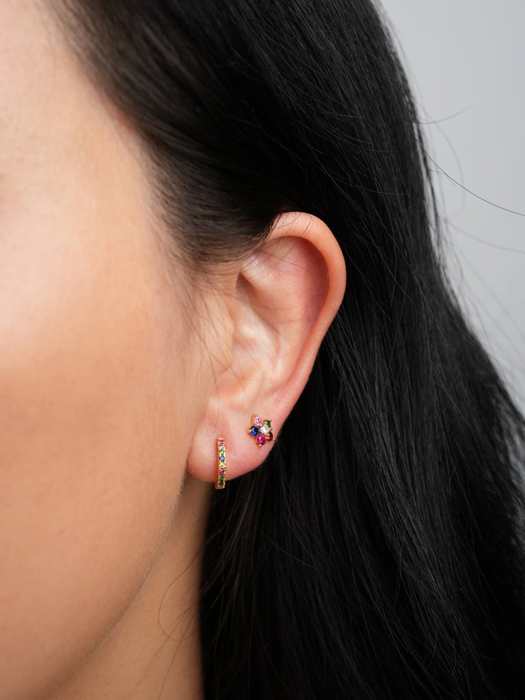 Rainbow Flower Ohrringe Gold - Dorose | Wasserresistent, kein Verfärben