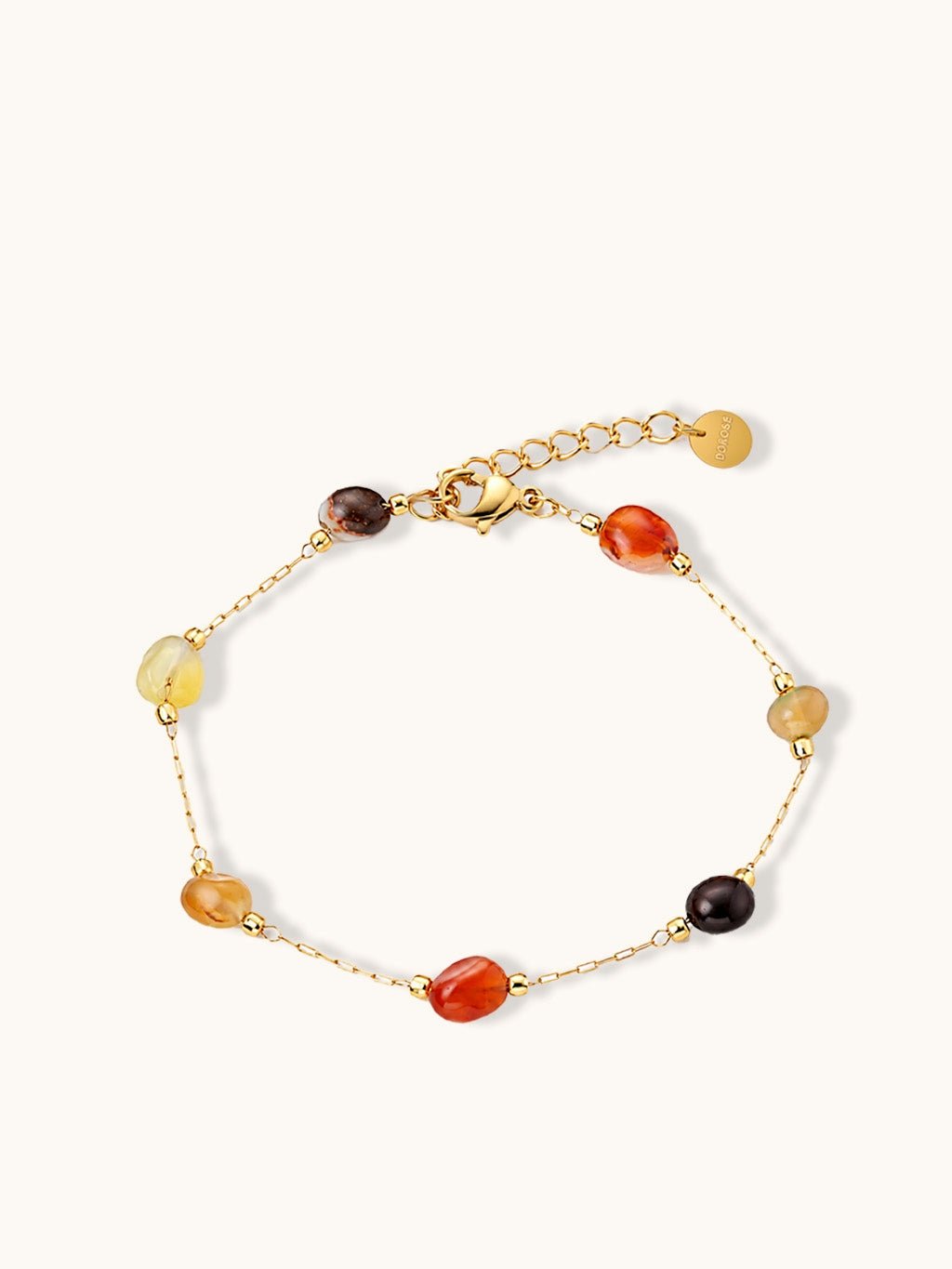 Rainbow Naturstein Armband Gold - Dorose | Wasserresistent, kein Verfärben