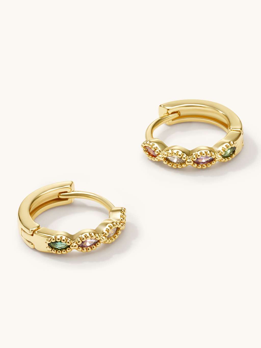 Rainbow Shine Hoop Ohrringe Gold - Dorose | Wasserfester Schmuck, 18K vergoldet