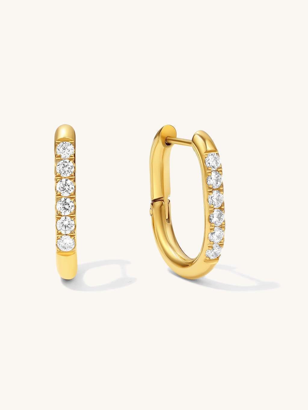 Rechteckige Ohrringe mit Zirkonia - Dorose | Wasserresistent, kein Verfärben