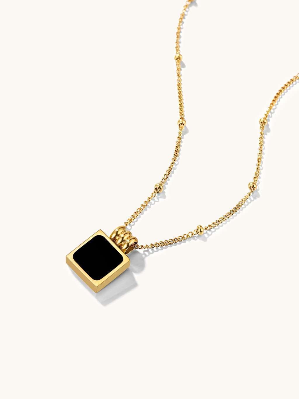 Rectangle Locket Halskette Gold - Dorose | Wasserfester Schmuck, 18K vergoldet