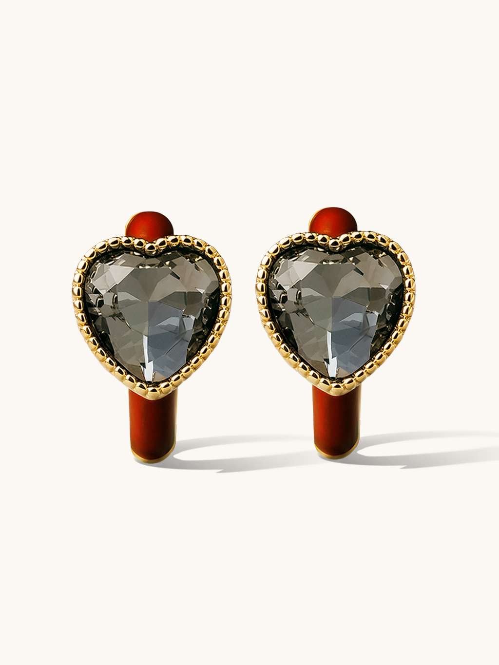 Red Heart Shine Hoop Ohrringe Gold - Dorose | Wasserfester Schmuck, 18K vergoldet