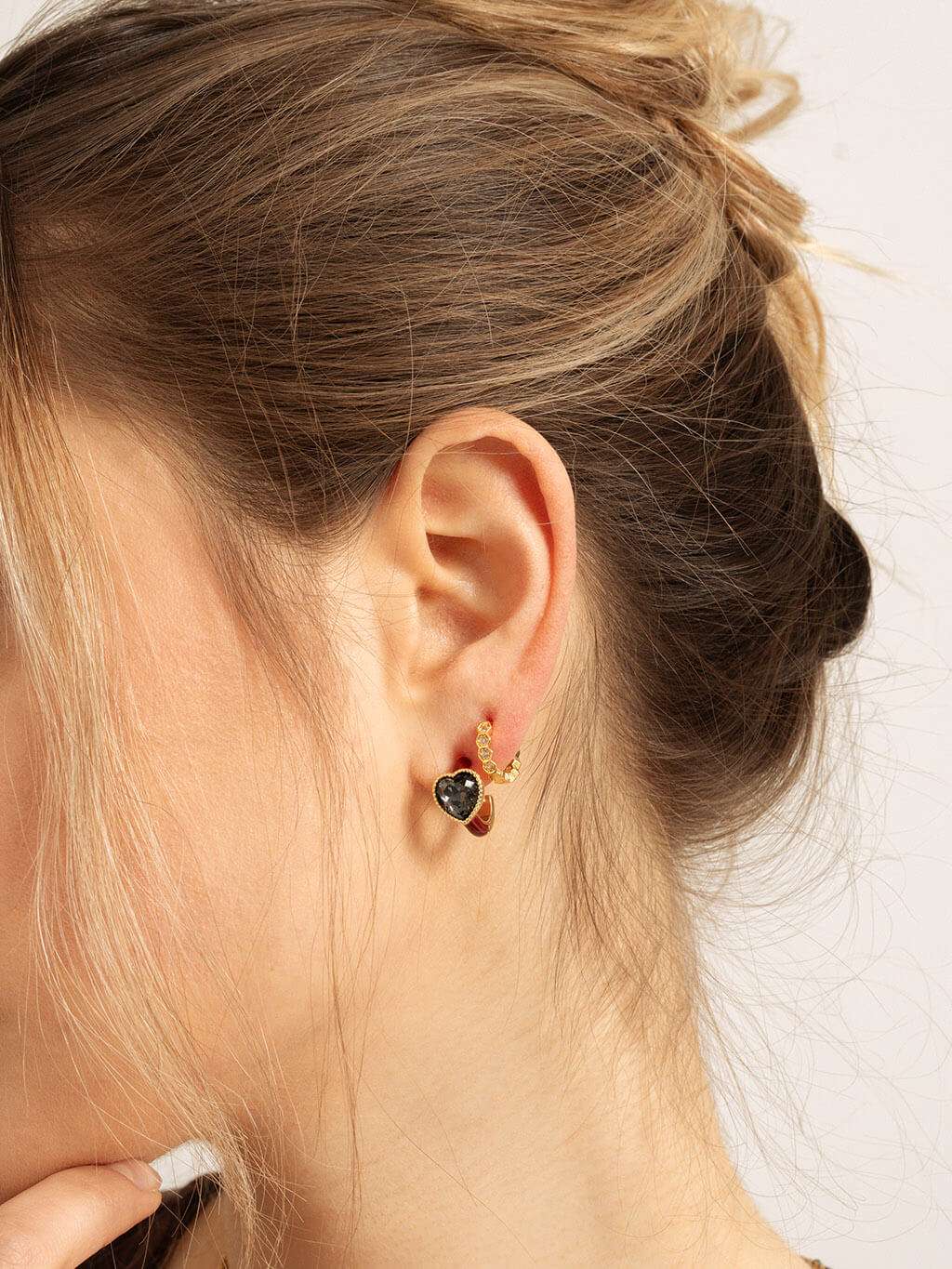 Red Heart Shine Hoop Ohrringe Gold - Dorose | Wasserfester Schmuck, 18K vergoldet