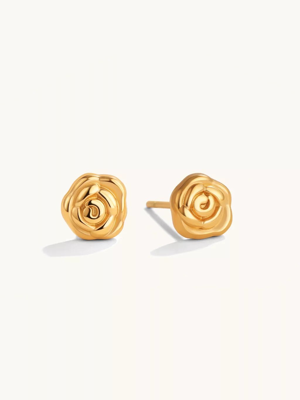 Rose Ohrstecker Gold - Dorose | Wasserfester Schmuck, 18K vergoldet