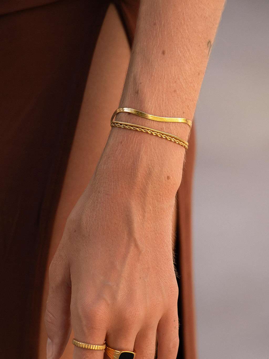 Schlangen Armband Gold & Silber - Dorose | Wasserfester Schmuck, 18K vergoldet