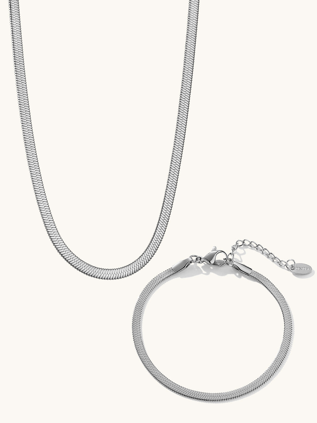 Schlangen Halskette & Armband Schmuck Set Silber - Dorose | Wasserfester Schmuck, 18K vergoldet