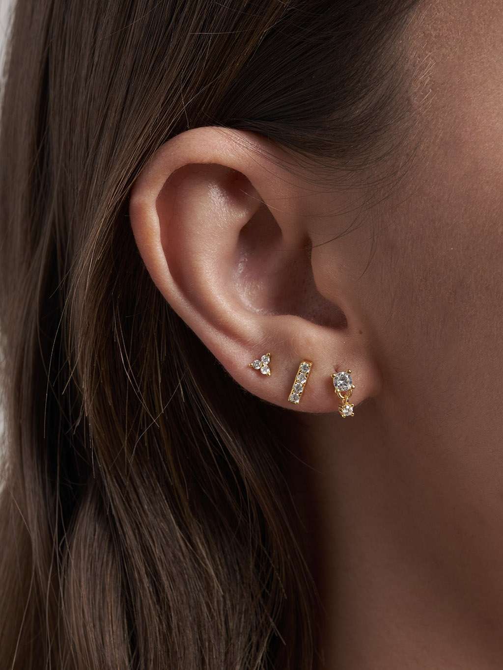 Shine Trio Ohrringe Gold - Dorose | Wasserfester Schmuck, 18K vergoldet