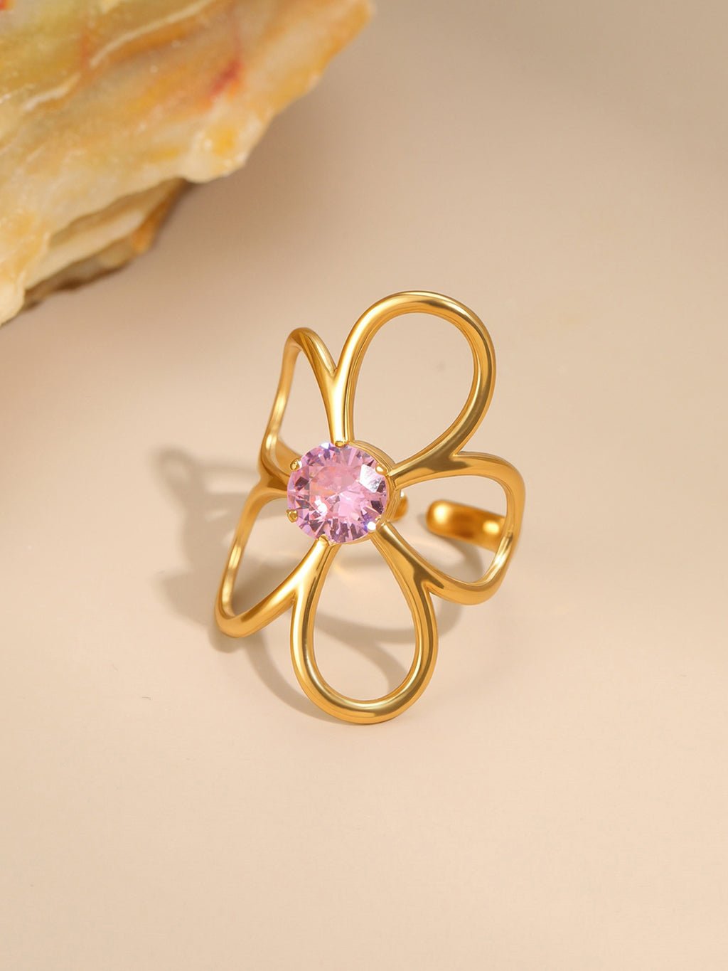 Shining Line Flower Ring Gold 55mm - Dorose | Wasserresistent, kein Verfärben