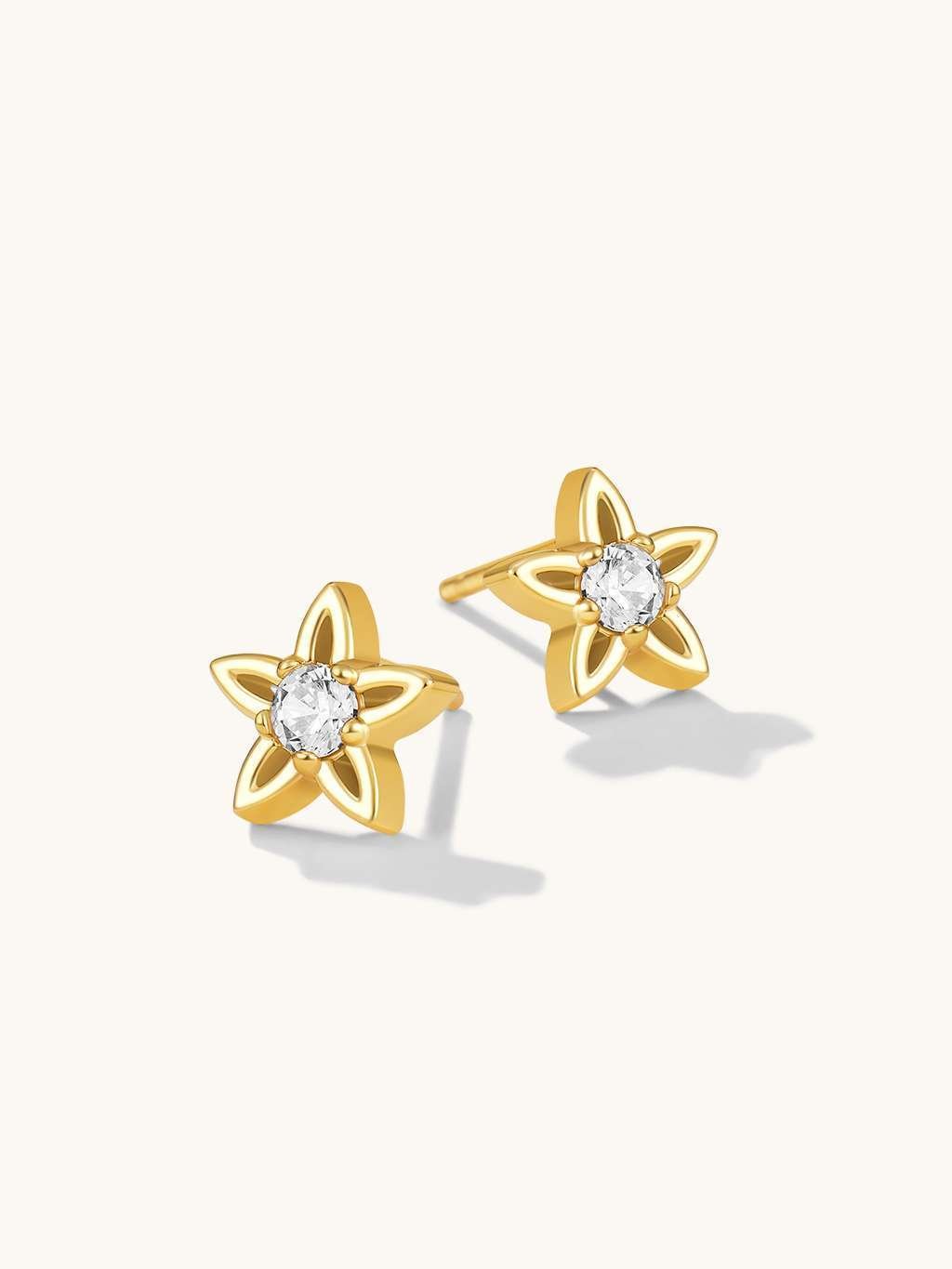 Shining Star Ohrstecker Gold - Dorose | Wasserfester Schmuck, 18K vergoldet