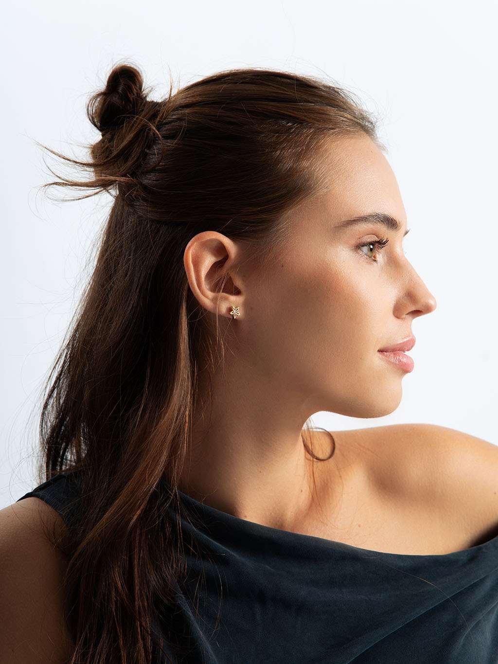 Shining Star Ohrstecker Gold - Dorose | Wasserfester Schmuck, 18K vergoldet