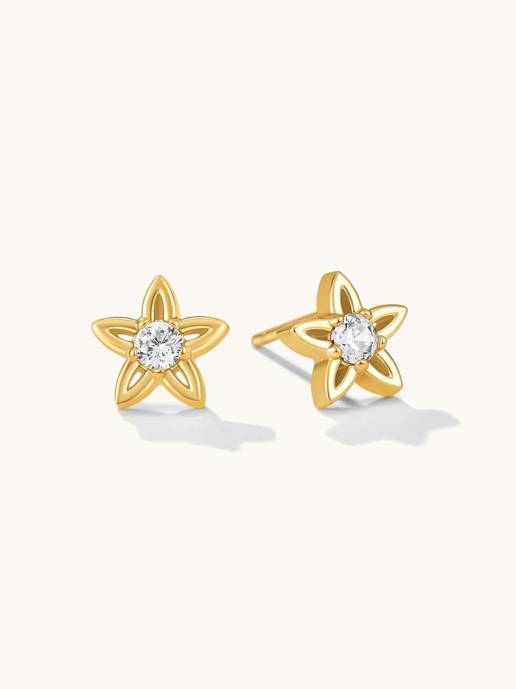 Shining Star Ohrstecker Gold - Dorose | Wasserfester Schmuck, 18K vergoldet