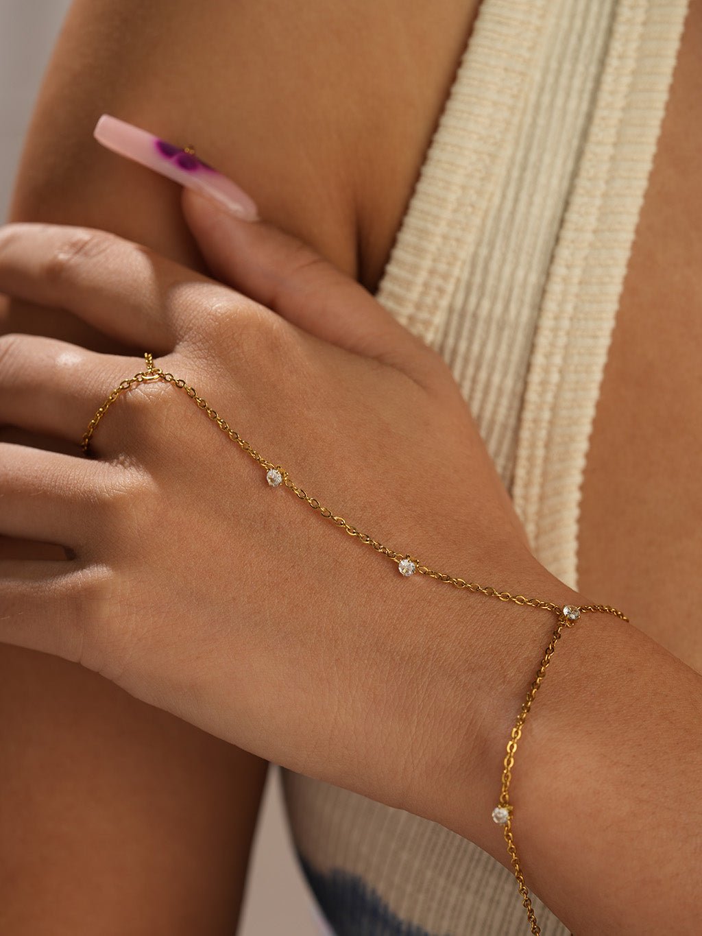 Shinny Hand Chain Armband Gold - Dorose | Wasserresistent, kein Verfärben