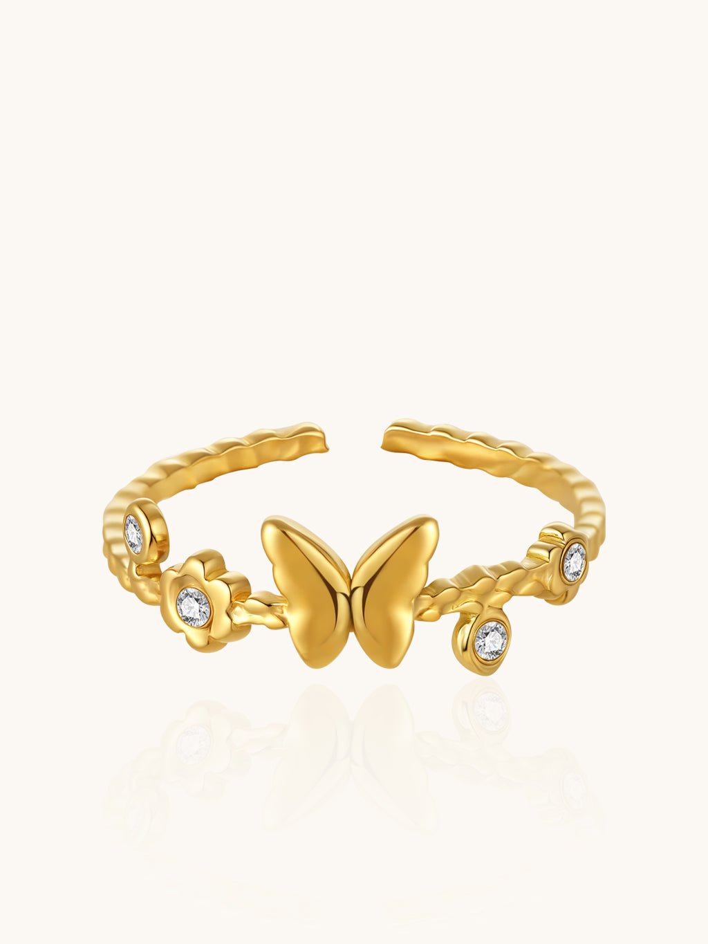 Shiny Butterfly Ring Gold 53mm - Dorose | Wasserresistent, kein Verfärben