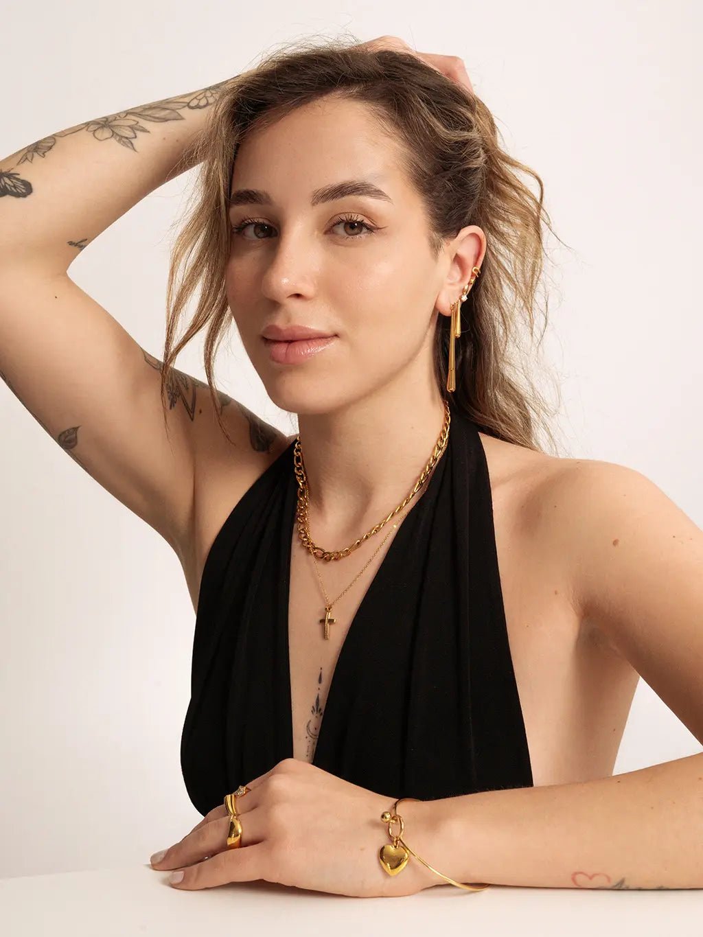 Shiny Cross Kette Gold - Dorose | Wasserfester Schmuck, 18K vergoldet