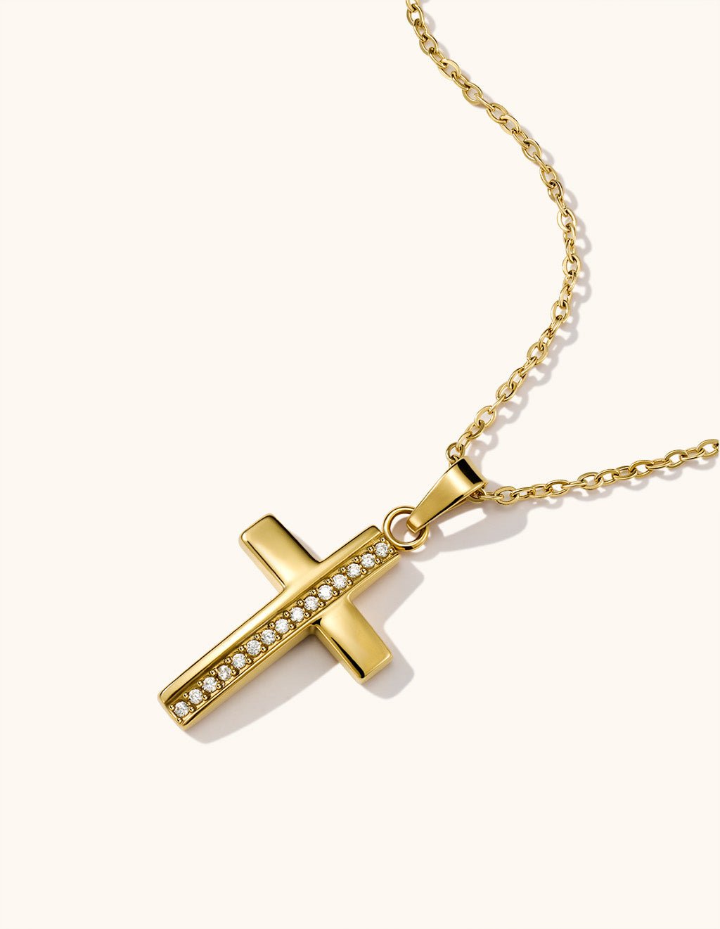 Shiny Cross Kette Gold - Dorose | Wasserfester Schmuck, 18K vergoldet