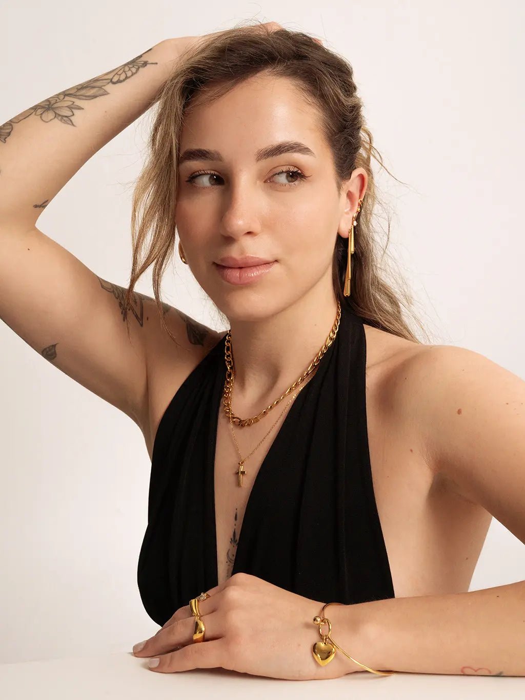 Shiny Cross Kette Gold - Dorose | Wasserfester Schmuck, 18K vergoldet