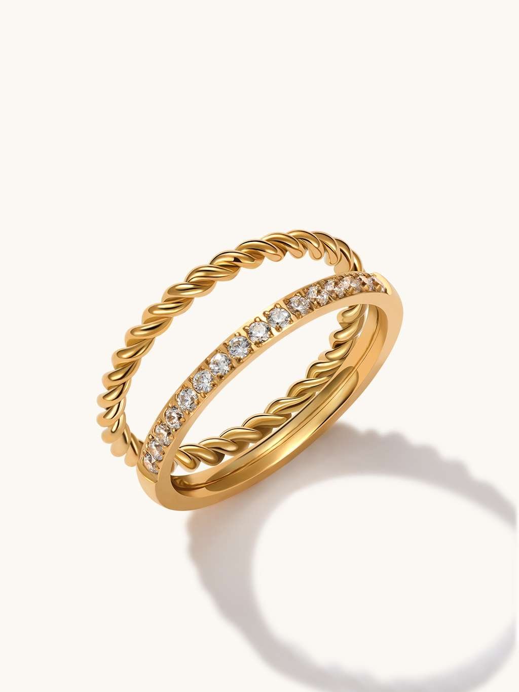 Shiny Stacking Ring Gold - Dorose | Wasserfester Schmuck, 18K vergoldet