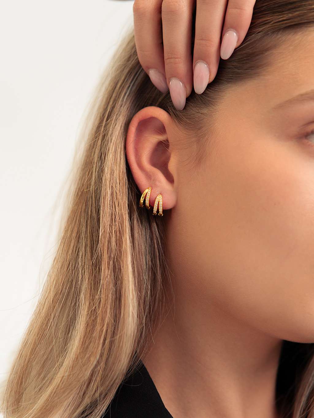 Single Glitter Hoop Ohrringe Gold & Silber 10mm - Dorose | Wasserfester Schmuck, 18K vergoldet