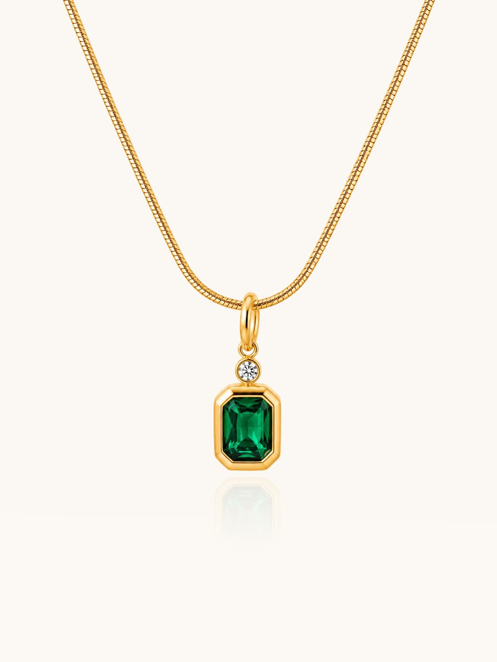 Smaragd Anhänger Kette Gold - Dorose | Wasserresistent, kein Verfärben