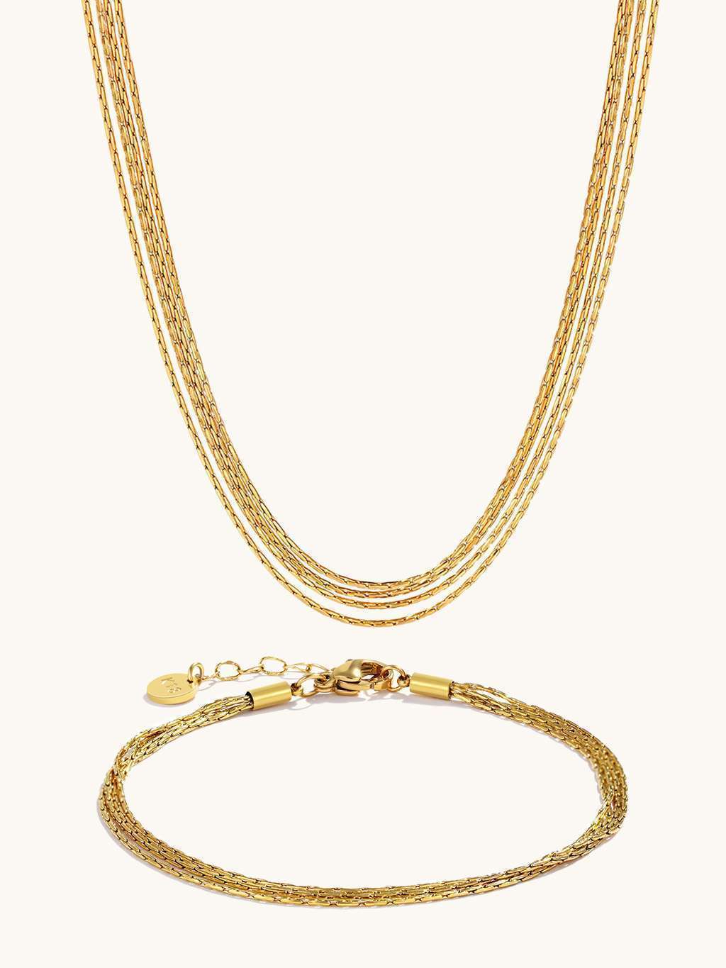 Smooth Halskette & Armband Schmuck Set - Dorose | Wasserfester Schmuck, 18K vergoldet